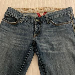 Lucky jeans!  Low rise with 18 inch inseam.